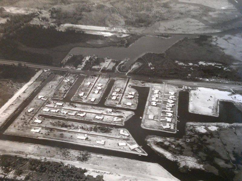 Aerial view of early canal development